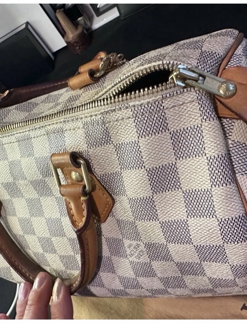 Authentic Louis Vuitton Damier Azur Speedy 30 White